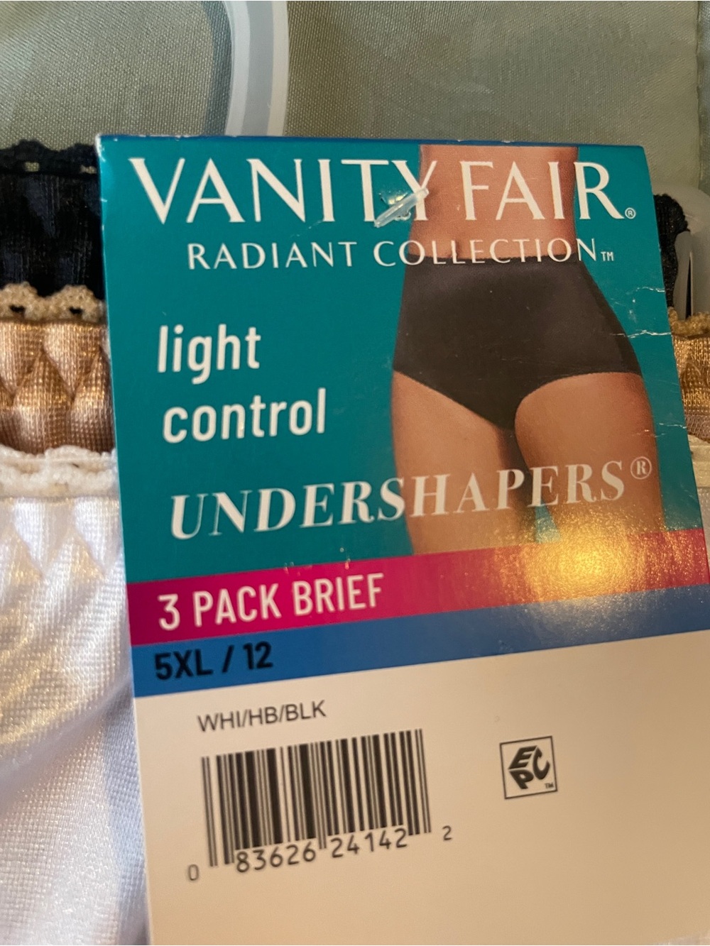 Vanity Fair Satin Light Control Briefs - White + Nude + Black Set size 5XL NWT - Picture 3 of 5